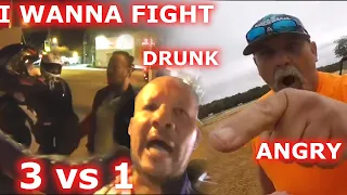 STREET FIGHT 3 to 1 was the wish of a drunken angry man after a ROAD RAGE USA & Epic bikers moments