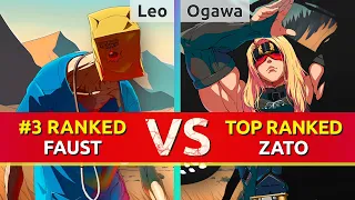 GGST ▰ Leo (#3 Ranked Faust) vs Ogawa (TOP Ranked Zato). High Level Gameplay