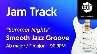 Smooth Jazz Groove Jam Track in Ab major / F major "Summer Nights" - BJT #108