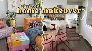 thrifted home makeover w/ full tour ✨ pinterest/tiktok inspired (i made the lego table) part 2