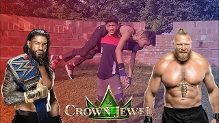 WWE - Crown Jewel Roman Reigns vs Brock Lesnar Full Match | Backyard Wrestling