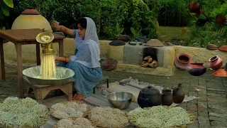 Making Atta Noodles in a Traditional Way at Home to Make Street Chow Mien in the Village Il