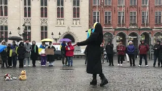 Peaceful demonstration for Ukraine in Bruges - Lenara Osmanova.