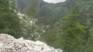 Driving up to the Quarry at Carrara Marble, Carrara, Tuscany, Italy, June 9, 2016