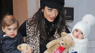 Amal Clooney Carries Her Adorably Dressed Twins Around NYC