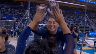 Kyla Ross wows the Pauley Pavilion crowd with perfect 10 on bars