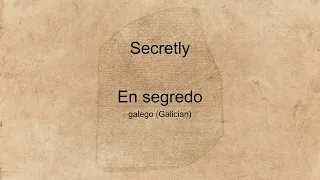 "Secretly" spoken in many languages