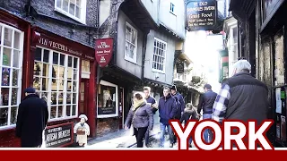 YORK WALK | The Shambles in York City Centre, Yorkshire, England | 4k Walking Tour