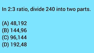 In 2:3 ratio, divided 240 into two parts.