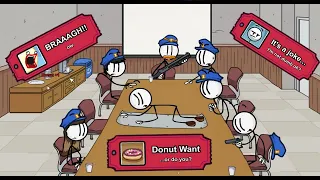 How to get "Donut Want" - "BRRAAGGHHH" - "It’s a joke"  Achievements | The Henry Stickmin Collection