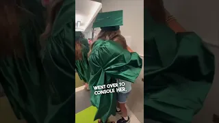 Little sister gets emotional seeing her big sister graduate high school 🥹