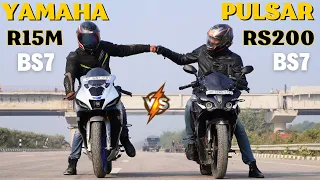 Pulsar RS200 {BS7} [With NS200 Sprocket ] vs Yamaha R15M {BS7} Drag Race | The UP46 Rider |