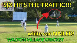 BIG SIX hits the TRAFFIC! Everyone is running themselves OUT! Big hitting - WALTON VILLAGE CRICKET