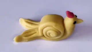 2 Easy ideas to make polymer clay birds |How to make a clay bird | DIY/Clay miniature bird modeling