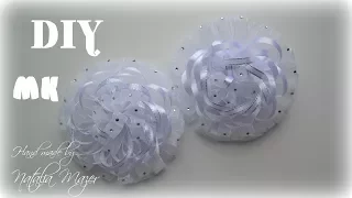 Белые Банты из органзы и лент на 1 сентября МК КАНЗАШИ DIY Amazing Ribbon flowers work