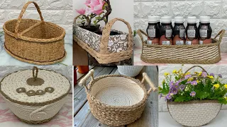 7 Diy Storage Basket/ Diy Rope Basket/ Diy Organizer Basket/ ٧ منظمات يدويه/ سلات تخزين