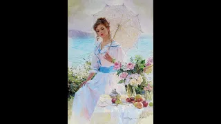 [Konstantin Razumov - Russian Painter/Artist] Tranh nghệ thuật về phụ nữ và hoa P4 (Women & Flower)