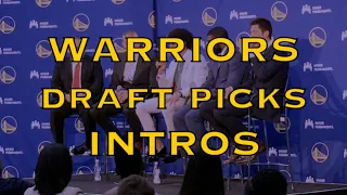 DRAFT PICKS INTROS (Jordan Poole, Paschall, Smailagic) w/ Fitzgerald/Myers f. Warriors HQ in Oakland