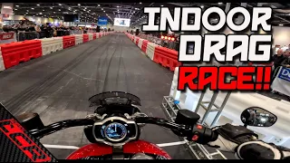 Terrifying Rocket Launch!! 😱 | Triumph Rocket 3 Indoor DRAG RACE!