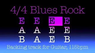 4/4 Blues Rock extra version, backing track for Guitar in E, 115bpm. Play along and enjoy!