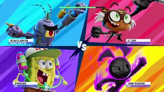 SpongeBob Vs Jenny Wakeman Vs El Tigre Vs Mecha Plankton|Nickelodeon All-Star Brawl 2