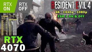Resident Evil 4 (2023) | RTX 4070 | Ryzen 7 5800X3D | 4K - 1440p - 1080p | Ray Tracing ON & OFF