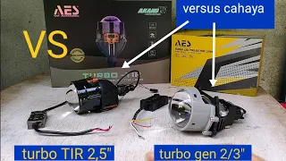 turbo TIR 2,,5" VS turbo gen 2/3" tes cahaya sinar otomotif