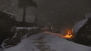 Heavy Blizzard Snowfall | Abandoned Winter Village Ambiance | Heavy Winter Snow and Wind Sounds