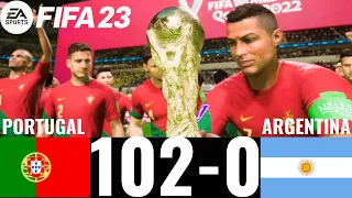 FIFA 23 - PORTUGAL 102-0 ARGENTINA  ! FIFA  WORLD CUP FINAL 2022 QATAR ! RONALDO VS MESSI !