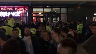 Man United and City fans fight outside Old Trafford after derby