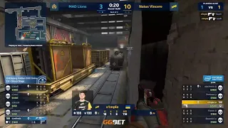 Highlighted clutch s1mple 1v3 P250  | MAD LIONS is natus vincere Клатч симпла 1в 3 с p250