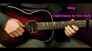 How to play STING - ENGLISHMAN IN NEW YORK - Acoustic Guitar Lesson - Tutorial