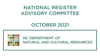 National Register Advisory Commission - October 2021