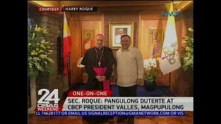 24 Oras: Sec. Roque: Pangulong Duterte at CBCP President Valles, magpupulong