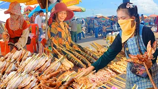 Cambodia Seafood Paradise! Best Food at Crab Market - Shrimp, Squid, Oyster, Fish, & More, So Yummy!