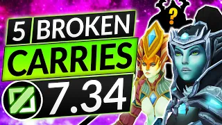 5 MOST BROKEN CARRIES of the NEW 7.34 Patch - BEST CARRY HEROES - Dota 2 Tier List Guide