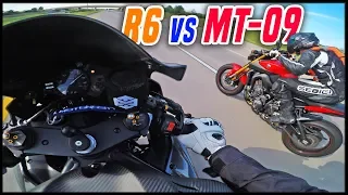 Yamaha R6 vs MT-09 - RACE!