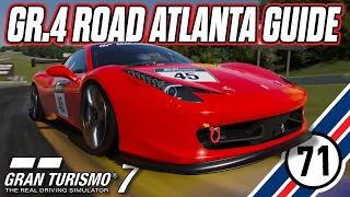 Improve Your Times! Road Atlanta Lap Guide for GT7 Daily Race B - Gr.4 Cars - RH Tyres