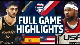 USA Vs SPAIN TUNE-UP GAME HIGHLIGHTS FIBA WC 2023