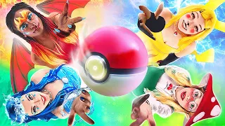 Vier Elemente im echten Leben! Feuer-Pokemon, Wasser-Pokemon, Luft-Pokemon und Erd-Pokemon