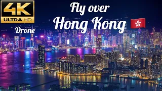 [ 4K ] Fly over Hong Kong 🇭🇰,Drone Video with Music 🎶