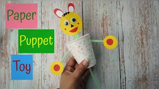 How to make a paper puppet toy|| Easy and funny cup toy|| Diy Moving cup toy||