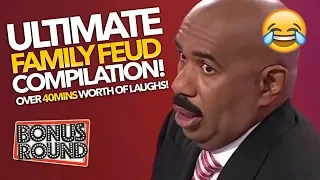 TRY NOT TO LAUGH! ULTIMATE 40 Minute Funny Family Feud Steve Harvey Compilation!