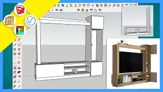 Diseña un mueble de tv en 20 minutos con Sketchup