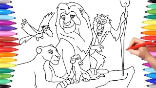 LION KING MOVIE 2019 - DRAWING AND COLORING THE LION KING DISNEY CHARACTERS