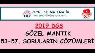 2019 DGS SÖZEL MANTIK SORU ÇÖZÜMLERİ (53-57. SORULAR)