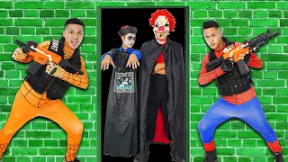 MKTD Nerf Wars : Team Spiderman X Warriors Nerf Guns Fight Criminal Group Transform into Zombie