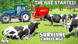 THEY HAVE STARTED! BATTLING FOR MONEY!! | Survival Challenge | Farming Simulator 22 - EP 44