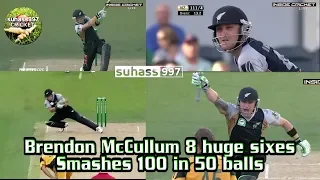 8 towering sixes - McCullum 116*(56 balls)vs AUSTRALIA(Fastest t20 International Century ever)