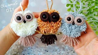 It's so Cute ☀️ Easy Owl Making Idea with Yarn - You will Love these Owlets !! DIY Woolen Crafts